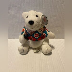 Coca-Cola Polar Bear in Argyle Shirt 1998 VTG plush style # 0131